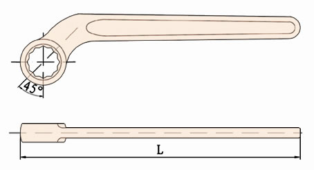 Clé polygonale simple contre coudée 157