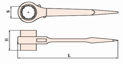 Clé polygonale à cliquet 180
